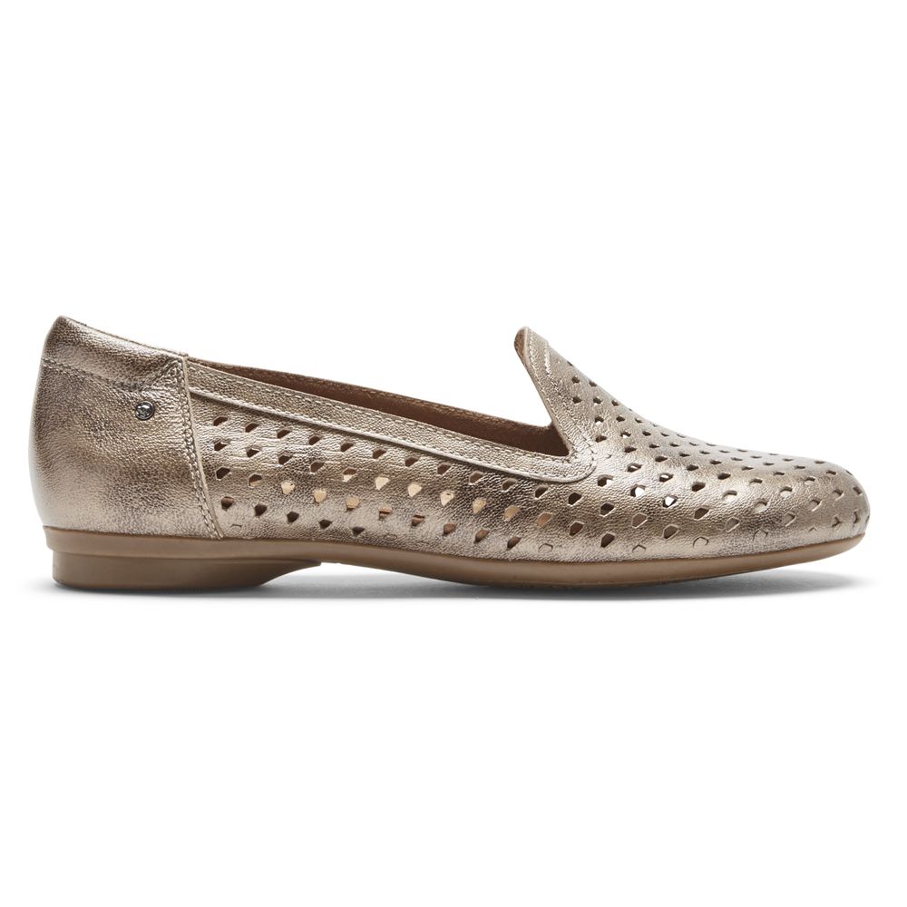 Scarpe Slip-On Rockport Donna - Cobb Hill Maiika Woven - Metal - TSRKVNZ-59